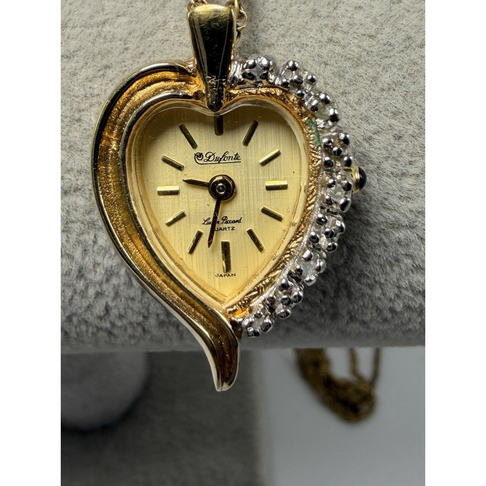 Dufonte Lucien Piccard New Battery Ladies Heart Pendant 18MM Vintage Working